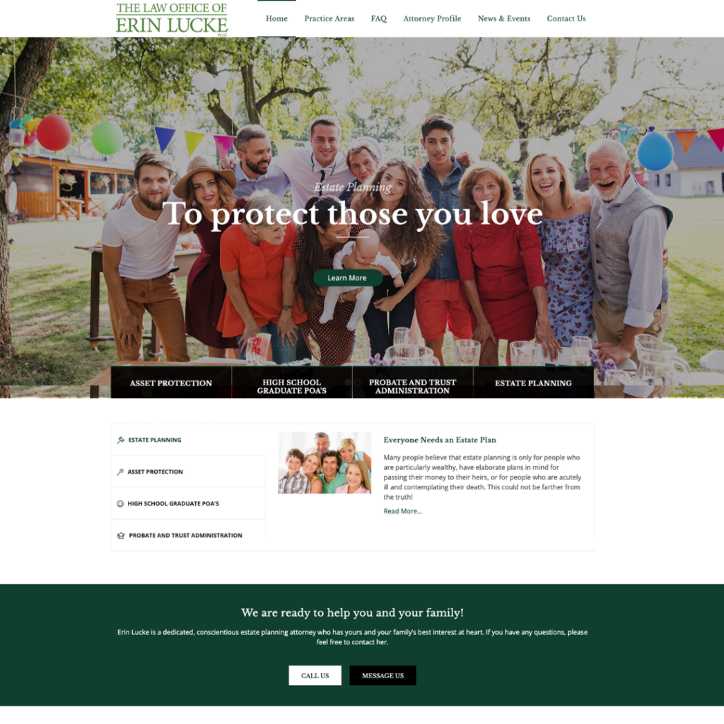 Tailored web design for a boutique law firm