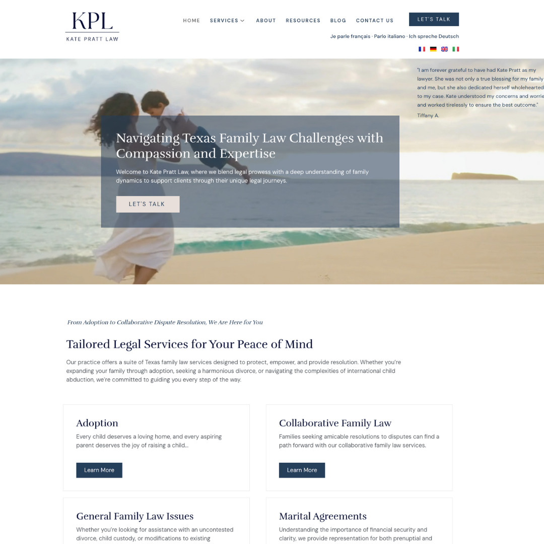 User-friendly law firm website interface