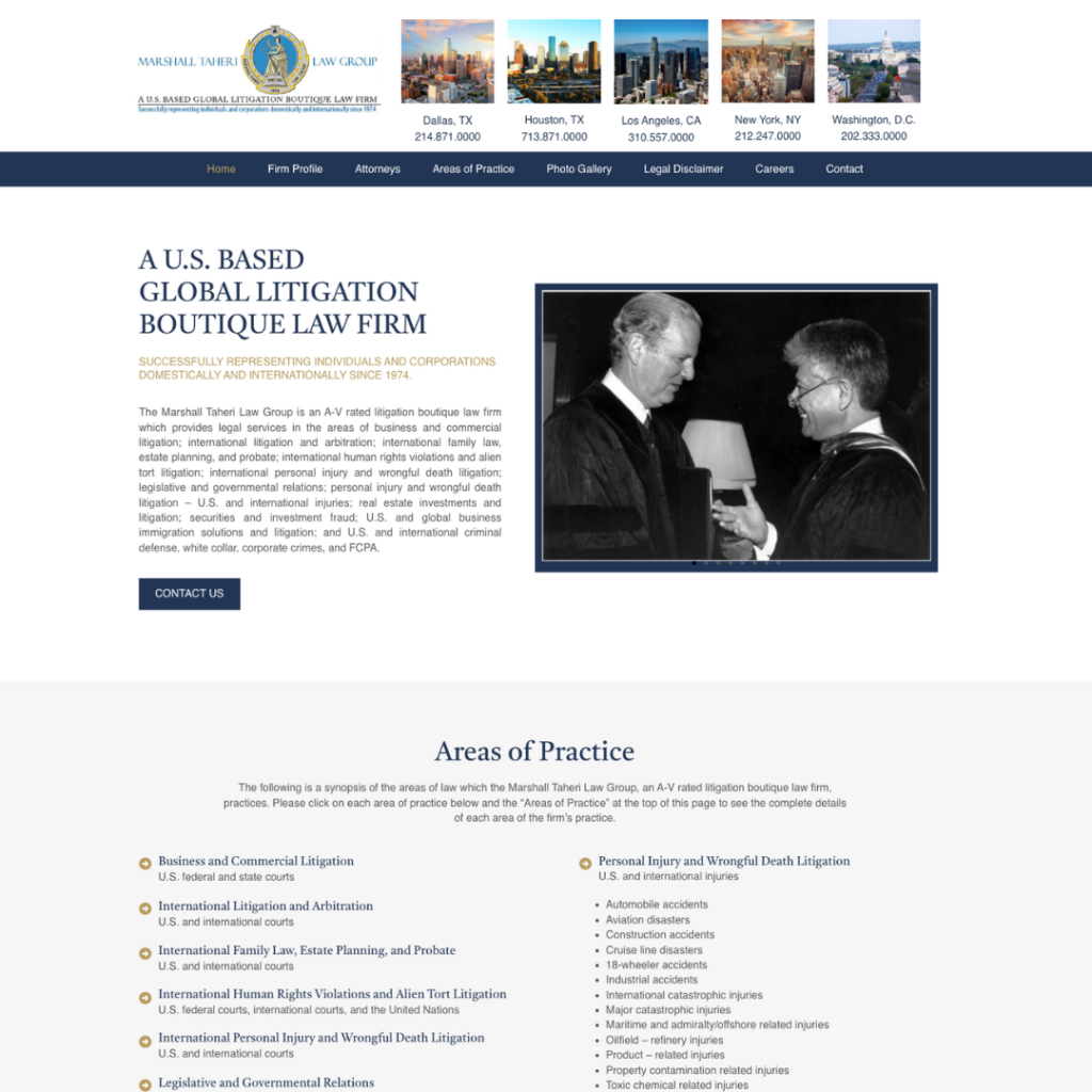 Custom website mockup for a legal practice