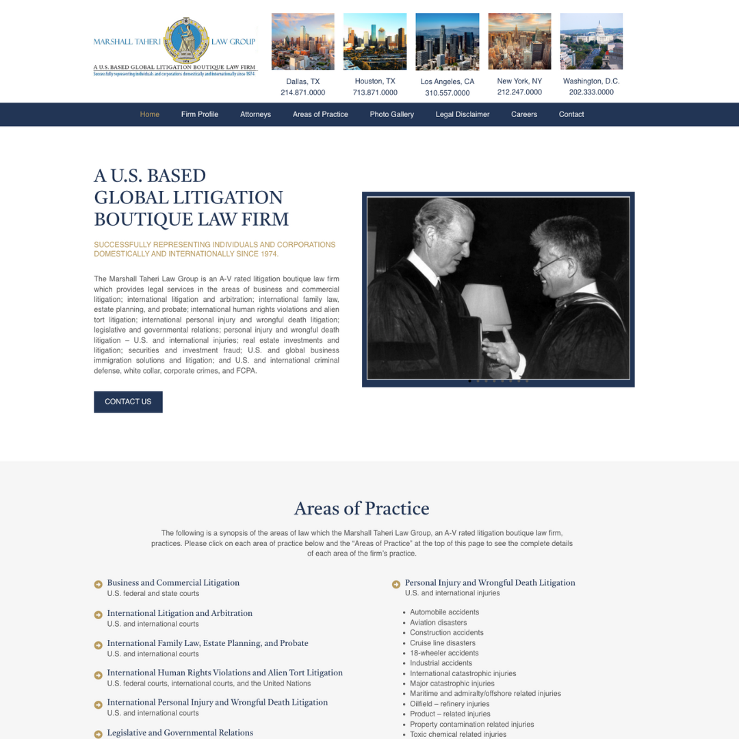 Custom website mockup for a legal practice