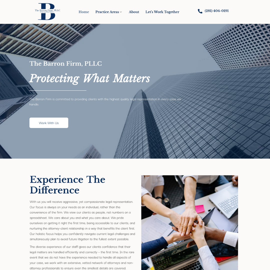 Attorney website with client-focused navigation
